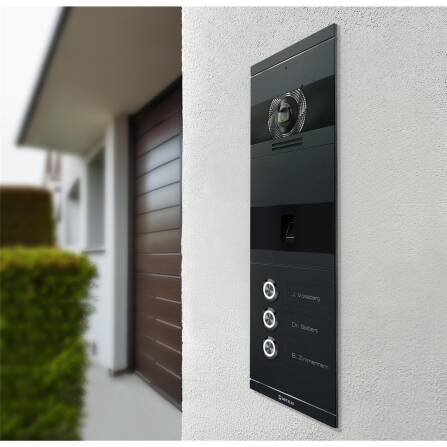 Metzler VDM10 2.0 Video-Türsprechanlage | mit Fingerprint | 3 Klingeltaster | Niko