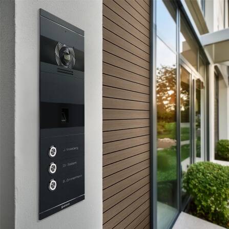 Metzler VDM10 2.0 Videocitofono | con impronta digitale | 3 pulsanti di chiamata | Antracite RAL 7016 | Niko