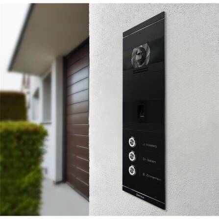 Metzler VDM10 2.0 Interphone Vidéo | Empreinte digitale | 3 boutons de sonnette | Noir | Niko