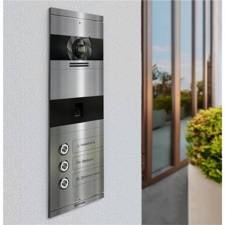 Metzler VDM10 2.0 Video-citofono | con impronta digitale | 3 pulsanti di chiamata | acciaio inox | Niko