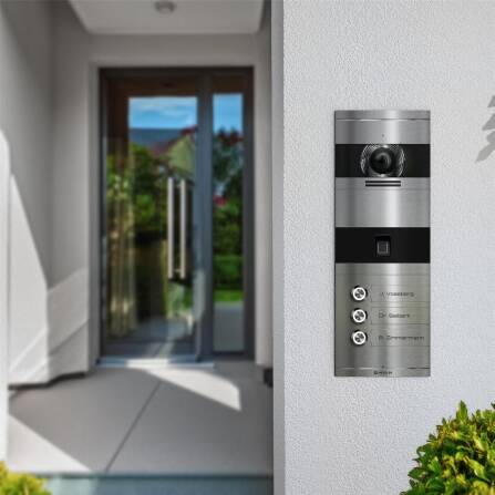 Metzler VDM10 2.0 Video-citofono | con impronta digitale | 3 pulsanti di chiamata | acciaio inox | Niko