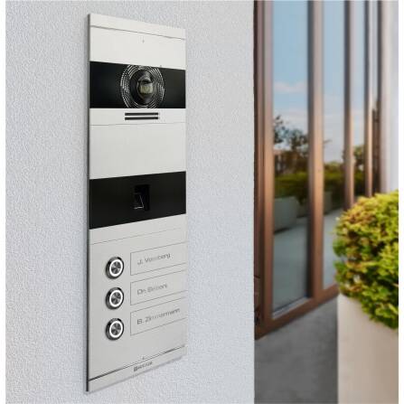 Metzler VDM10 2.0 Video-Türsprechanlage | mit Fingerprint | 3 Klingeltaster | Weiß | Niko