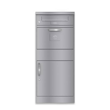 Metzler Edelstahlschild mit Briefsymbol für Paketboxen | Grau