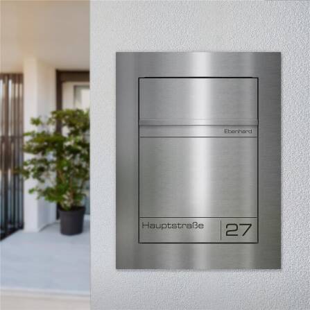 Metzler Briefkasten Unterputz | personalisiert mit Gravur | Edelstahl | Hugo 2