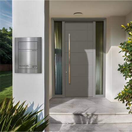 Metzler Briefkasten Unterputz | personalisiert mit Gravur | Edelstahl | Hugo 2