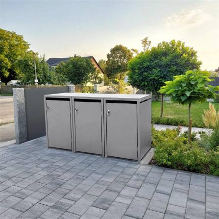 Metzler Mülltonnenbox | 3er | 240l | Grau | aus...