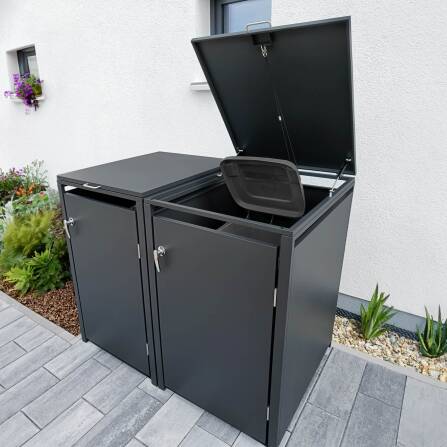 Metzler Mülltonnenbox | 2er | 240l | aus Stahl |...