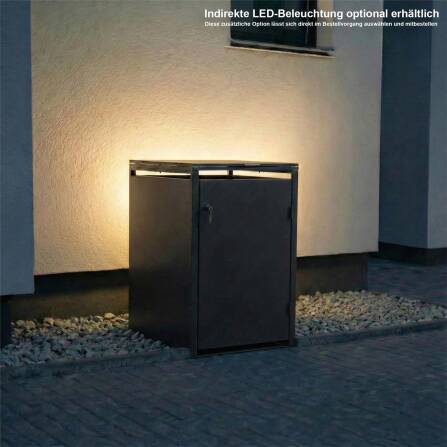 Metzler Mülltonnenbox | 1er | 240l | Eisenglimmer | aus Stahl | rostfrei & massiv | Türgriff mit Schloss