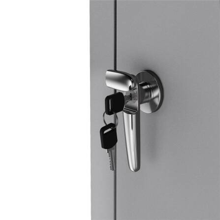 Metzler Casella per bidoni della spazzatura | 1er | 240l | Grigio | in acciaio | inossidabile & massiccio | Maniglia della porta con serratura