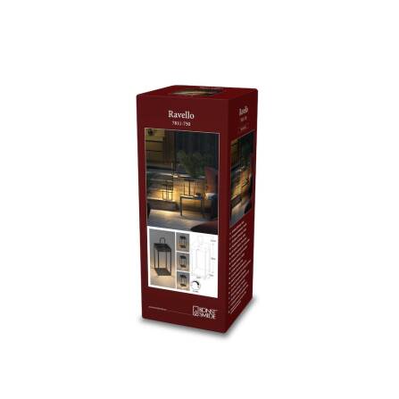 Akkuleuchte | Ravello | Schwarz | 15 x 15 x 30 cm