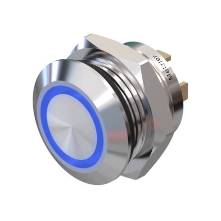 Metzler - Drucktaster 12mm - LED Ringbeleuchtung Blau -...