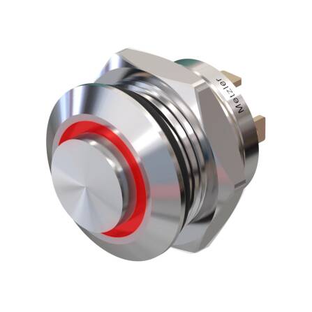 Metzler - Drucktaster 12mm - LED Ringbeleuchtung Rot -...