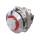 Metzler - Drucktaster 12mm - LED Ringbeleuchtung Rot - IP67 IK10 - Edelstahl - Hervorstehend - Lötkontakte