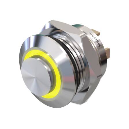 Metzler - Drucktaster 12mm - LED Ringbeleuchtung Gelb -...