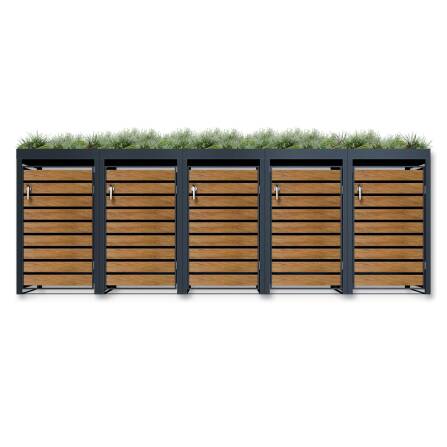 Metzler Mülltonnenbox mit Pflanzdach | 5er | 240l |...