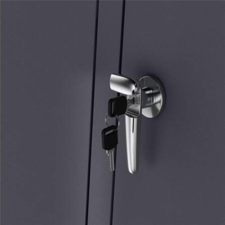 Metzler Mülltonnenbox | 5er | 240l | Eisenglimmer | aus Stahl | rostfrei & massiv | Türgriff mit Schloss