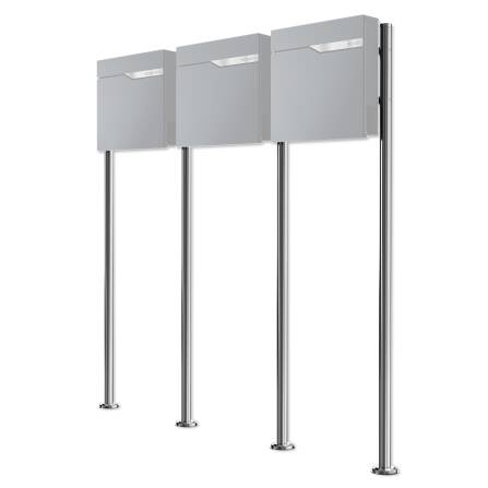 Metzler Briefkastenständer | 3er | Edelstahl gebürstet | Erpo