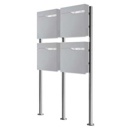 Metzler Briefkastenständer | 4er | Edelstahl gebürstet | Erpo