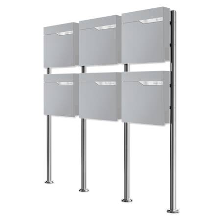 Metzler Briefkastenständer | 6er | Edelstahl...