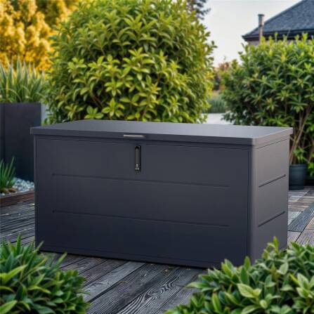 Metzler Gartenbox | Aufbewahrungsbox für den Außenbereich | Pulverbeschichtet in RAL 7016 Anthrazit