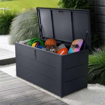 Metzler Gartenbox | Aufbewahrungsbox für den Außenbereich | Pulverbeschichtet in RAL 7016 Anthrazit