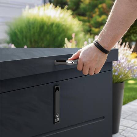 Metzler Gartenbox | Aufbewahrungsbox für den Außenbereich | Pulverbeschichtet in RAL 7016 Anthrazit