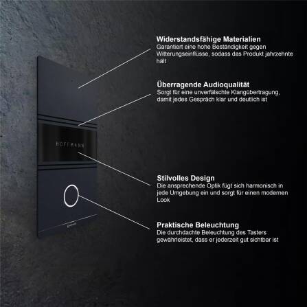 Metzler ADM10 Audio-Türsprechanlage | 1 Klingeltaster | RAL 7016 Anthrazit | Dominik