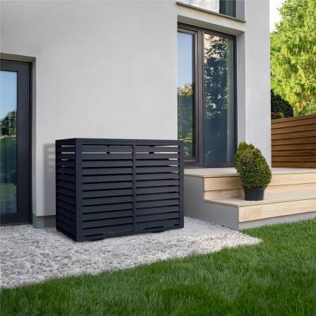 Metzler Wärmepumpenabdeckung | Verkleidung für Wärmepumpe | Pulverbeschichtet in RAL7016 Anthrazit