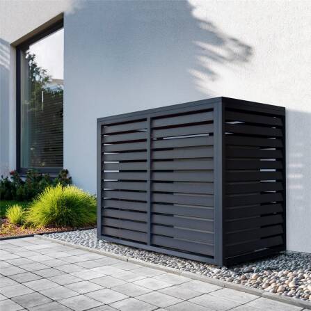 Metzler Wärmepumpenabdeckung | Verkleidung für Wärmepumpe | Pulverbeschichtet in RAL7016 Anthrazit