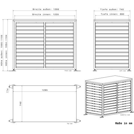 Metzler Wärmepumpenabdeckung | Verkleidung für Wärmepumpe | Pulverbeschichtet in RAL7016 Anthrazit