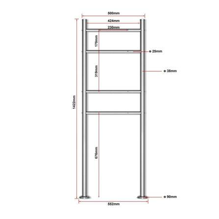 Metzler Standbriefkasten | 2er vertikal | personalisiert mit Gravur