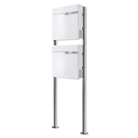 Metzler Boîte aux lettres | 2x vertical | personnalisée avec gravure | Blanc