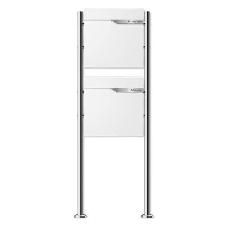 Metzler Boîte aux lettres | 2x vertical | personnalisée avec gravure | Blanc