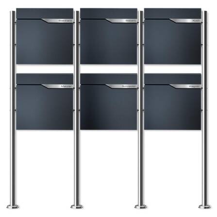 Metzler Standbriefkasten Mehrfamilienhaus | 6er | personalisiert mit Gravur