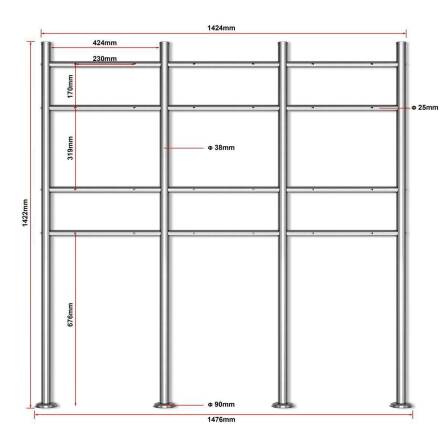 Metzler Standbriefkasten Mehrfamilienhaus | 6er | personalisiert mit Gravur | Grau