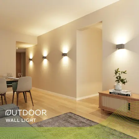 Wandleuchte | Up-Down-Light | Warmweiß | Grau