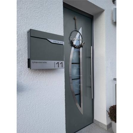 Metzler Briefkasten Basaltgrau RAL 7012 hochwertiger Stahl | Siebert