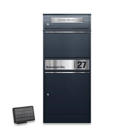 Metzler Paketbox mit Briefkasten | LED | Anthrazit RAL...