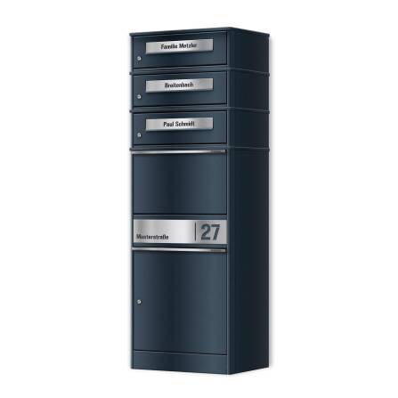 Metzler Paketbox mit 3 Briefkästen | personalisiert...