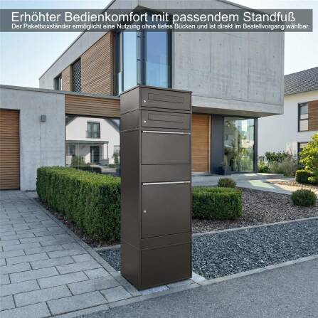 Metzler cassetta postale e pacchi con 2 cassette postali | doppio vano postale | per pacchi fino alla dimensione M | inossidabile | mica di ferro | Bispo