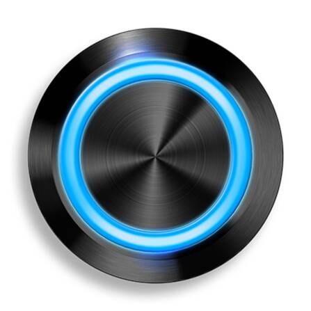 Drucktaster | schwarz | LED-Ring blau