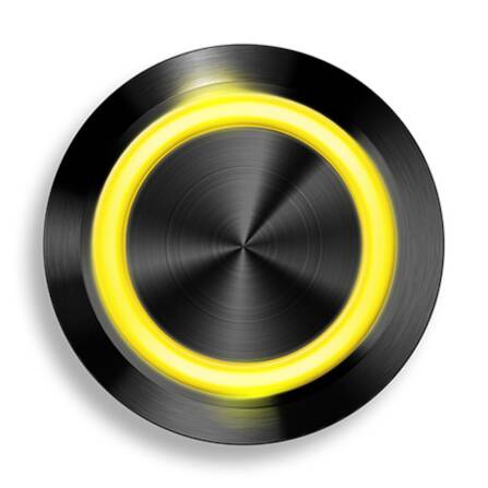 Drucktaster | schwarz | LED-Ring gelb