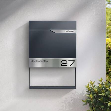 Metzler Cornice Decorativa per Cassette Postali | Mensola Decorativa in RAL 7016 Antracite | Frame K