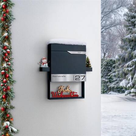 Metzler Cornice Decorativa per Cassette Postali | Mensola Decorativa in RAL 7016 Antracite | Frame K