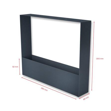 Metzler Dekorahmen für Briefkästen | Blumenkasten in RAL 7016 Anthrazit | Frame J