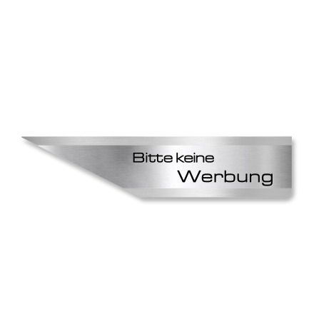 Metzler Briefkastenschild "Bitte keine Werbung" Edelstahl V2A gebürstet