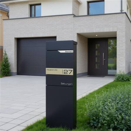 Metzler Standbriefkasten mit Zeitungsfach aus hochwertigem Stahl | Alves