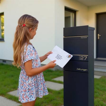 Metzler Standbriefkasten mit Zeitungsfach aus...