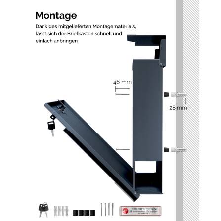 Metzler Briefkasten mit zwei Edelstahl-Namensschildern | Anthrazit RAL 7016 | Albrecht