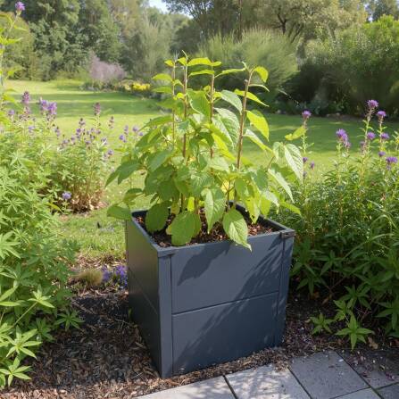 Metzler letto rialzato per giardino o balcone | Grigio antracite | 50 x 50 x 50 cm